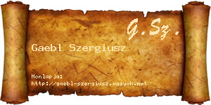 Gaebl Szergiusz névjegykártya